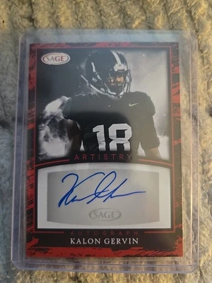 2022 SAGE Artistry - Autographs Kalon Gervin #A-KG2 Red (AU, RC) - Image 1 of 2