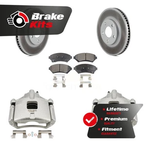 Front Brake Caliper Coat Rotors & Ceramic Pad Kit For 2000-2004 Chevrolet Impala - Picture 1 of 1