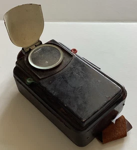 Antique Portable Signal lamp Flashlight Red Green Lenses, Metal 5X3" - Picture 1 of 13