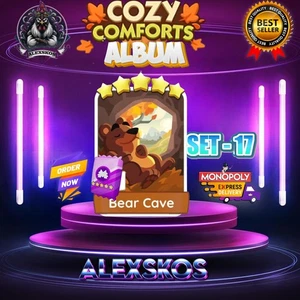 SET 17 - Bear Cave - ⭐️ MONO_-GO 5 STARS STICKERS CARDS - Picture 1 of 1