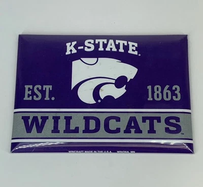 Ímã de metal K-STATE Wildcats 3,5" WinCraft geladeira armário escritório lembrança - Imagem 1 de 4