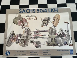 Sachs 50/4 LKH altes Plakat 1950er Jahre - Picture 1 of 4