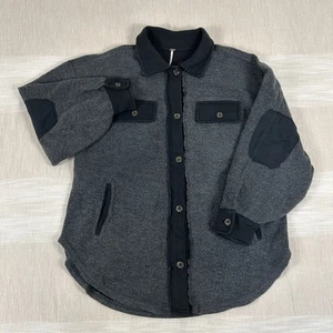 NWT Free People Womens Ruby Jacket Large Gray Layers Shacket Oversized MRSP $128 - Picture 1 of 13