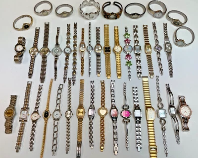 Lote De Colección Hasta Ahora De 41 Relojes Para Mujer Tono Dorado y Plata Bandas De Metal Sin Probar Foto 1 de 4