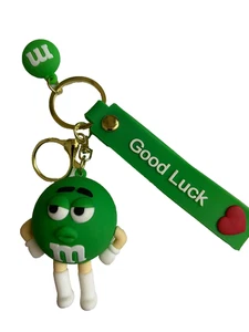 M & M "GREEN" KEYCHAIN / BACKPACK CLIP -PVC 3D -Free SHIPPING - Picture 1 of 1