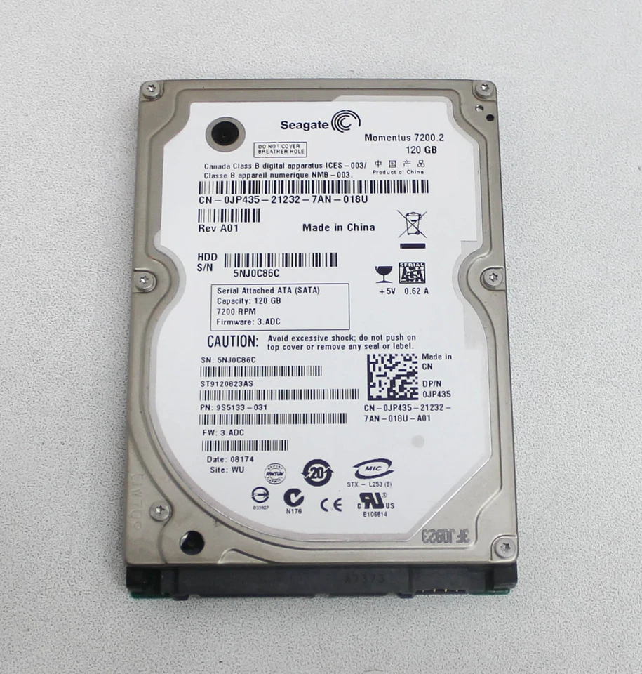 ST9120823AS Seagate Hdd 120Gb 7200 Rpm 8Mb Cache 2.5 Sata 3.0Gb/S "GRADE A" - Image 1 of 1