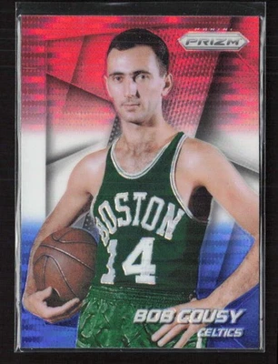 2014-15 Panini Prizm #215 Bob Cousy Prizms Red White Blue Pulsar Celtics (LS) - Image 1 of 2