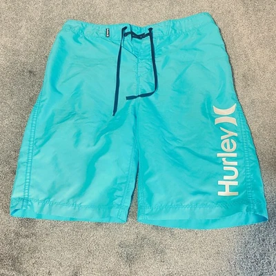 Pantalones Cortos Hurley Board Para Hombre 30x9 Azul Cordón Bolsillo Trasero Patinador 6760 Foto 1 de 4