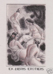 EX LIBRIS BOOKPLATE EROTICO n 30 - Imagen 1 de 4