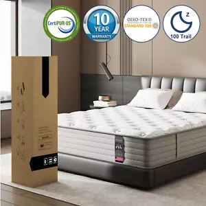 10"12" Twin Full Queen King Mattress in a Box Hybrid Spring Memory Foam Mattress - Picture 1 of 46