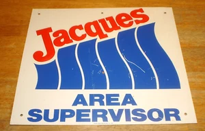 Vintage Jacques Seeds Area Supervisor geprägtes Blech / Metall Händlerschild Original - Bild 1 von 5