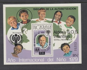 NICARAGUA: 1980 Literacy Year o/prt on 1979 Int. Year of Child M/S SG 2248, MUH. - Picture 1 of 2