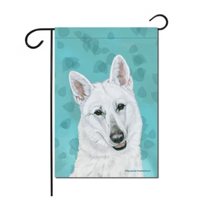 White Shepherd Garden Flag Double Sided 12" x 17" - Picture 1 of 1