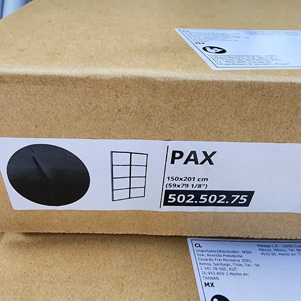 "Par de marcos y rieles de puertas correderas IKEA para armario PAX 59x79 1/8"" negro" Foto 1 de 1