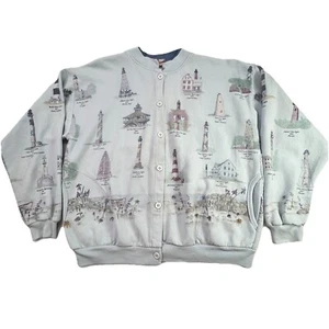 Sudadera vintage Lighthouse para mujer cárdigan azul años 90 suéter talla? - Imagen 1 de 14