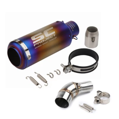 Universal Exhaust Motorcycle Superbike Muffler Accessories with Mid Pipe 51mm - Изображение 1 из 4