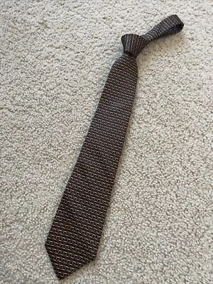 Мужской винтажный галстук Christian Dior Monsieur коричневый и красный - Изображение 1 из 4