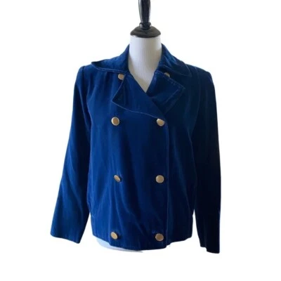 Chaqueta SAINT LAURENT Rive Gauche Vintage Recortada Doble Pecho Talla 40/Azul Marino Foto 1 de 4
