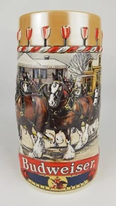 Vintage (1986) Budweiser Anheuser-Busch Ceramarte Holiday Beer Stein, “B” Series - Picture 1 of 8