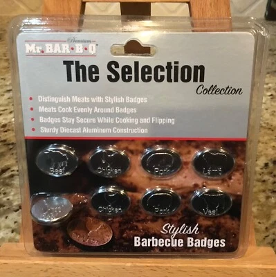 Mr. Bar-B-Q The Selection Collection Elegante CARNE BARBACOA INSIGNIAS - Juego de 8 Foto 1 de 4