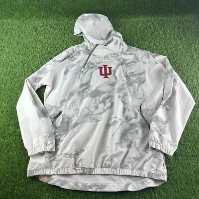 Adidas IU Indiana Hoosiers Blanco Gris y Dorado Atleta Talla Mediana RARO Cremallera Inclinada Foto 1 de 4