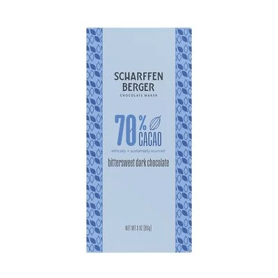 Barra de chocolate negro agridulce Scharffen Berger 70 % cacao paquete de 4 oz Foto 1 de 2