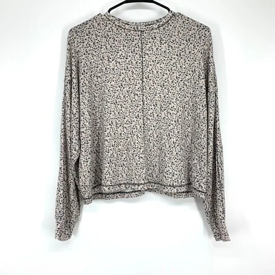 Top Joie para mujer talla pequeña beige negro estampado manchado manga larga tejido nuevo con etiquetas Foto 1 de 4