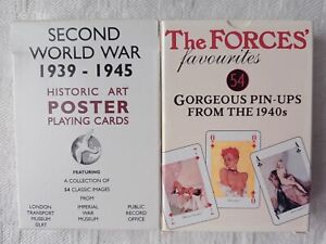 TRES RARE 2 JEUX DE CARTES WWII THE FORCES FAVORITES/HISTORIC ART POSTER