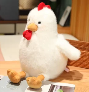 White Rooster Chicken 11" Stuffed Animal Plush Toys Toddler Doll Kids Gifts - Picture 1 of 5