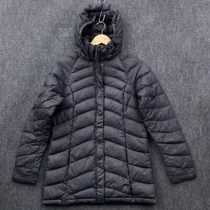 The North Face Womens Hooded Down Puffer Jacket Medium Black Coat Warm - Picture 1 of 24
