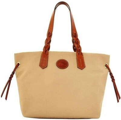 Bolso de Mano Grande Dooney & Bourke Nylon Cuero Compras Compras Bolso de Mano Cartera Foto 1 de 4