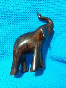 Hand Carved Baby Elephant With Trunk Up For Good Luck...Beautiful  - Picture 1 of 8