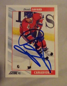 DENIS SAVARD AUTOGRAPHED SIGNED CARD * MONTREAL CANADIENS * CHICAGO BLACKHAWKS - Picture 1 of 2