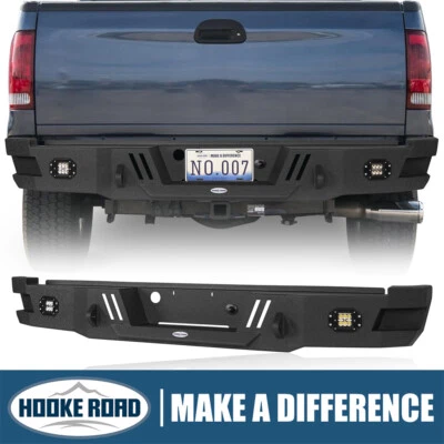 Hooke Road One-piece Steel Rear Bumper w/ LED Light Fit 2005-2007 Ford F250 F350 Foto 1 de 4