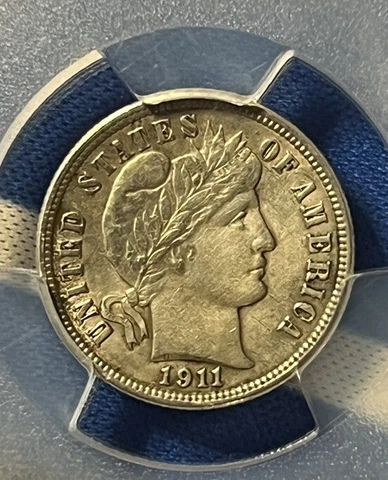 1911 10c Barber Dime Genuine PCGS XF Detail -Cleaned Cover