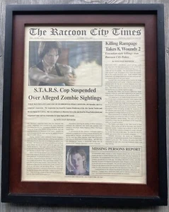Resident Evil Raccoon City Times Promo Newspaper For RE: Apocalypse Movie Framed - Picture 1 of 1
