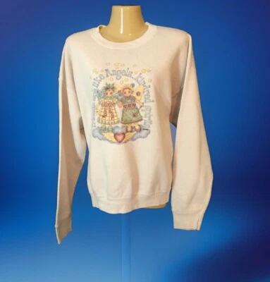 Винтажная женская толстовка 80-х размер L ДРУЗЬЯ КАК АНГЕЛЫ РОДСТВЕННЫЕ ДУХИ бабушка - Изображение 1 из 4