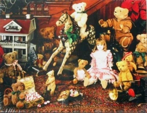 PUZZLE - JIGSAW SPRINGBOK "TREASURES OF CHRISTMAS PAST" BEARS 500 PIECES - NIP! - Picture 1 of 3