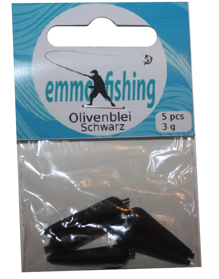 EMMOFISHING 1Stk/ 0,32€ Olivenblei Schwarz Olivette Bleisortiment Schrotblei Angelblei 5 Stk