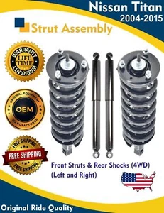 Front Struts & Rear Shocks for Nissan Titan 2004-2015 5.6L 4WD Lifetime Warranty - Picture 1 of 10
