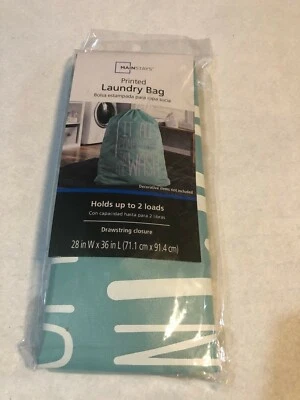 SACO DE LAVANDERIA ESTAMPADO MAINSTAYS 2 CARGAS. "TUDO SAI NA LAVAGEM" - Imagem 1 de 4