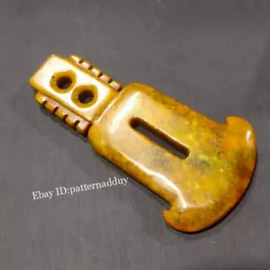 12cm Craftsmanship Xiuyu Carving Retro Jade Axe Weapon Jade Ornament Pendant - Picture 1 of 1