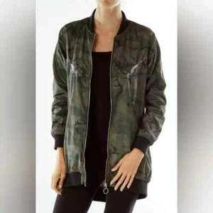 Rock & Republic Women’s M Camo Bomber Jacket Lightweight Zip Up Streetwear NWT - Picture 1 of 10