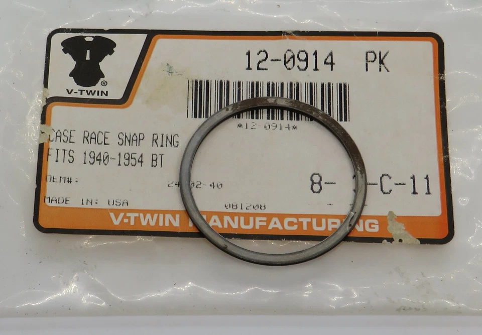 12-0914 V 双曲轴箱轴承环适用于 Harley F FLF U UH UL ULH WL 1940-54 — 第 1/1 张图片