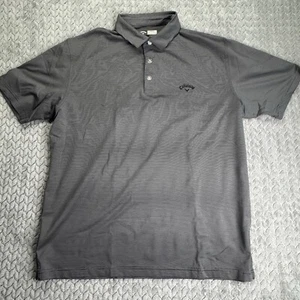 Callaway Polo Shirt Mens XL Gray Striped Short Sleeve Opti Dri Golf Comfort Top - Picture 1 of 9