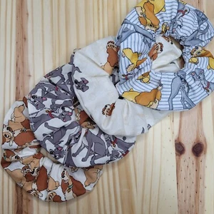 Lady and the Tramp Scrunchies | Handmade in the USA | Premium Silicone Elastic - Picture 1 of 7