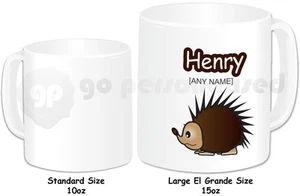Taza grande personalizada El Grande 15 oz - Diseño erizo - Cualquier nombre - Imagen 1 de 1