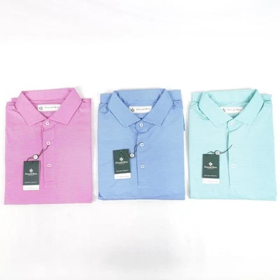 Donald Ross Tiller Polo Shirts Short Sleeve Pink/Blue/Mint Men's Size L Lot of 3 - Image 1 of 4