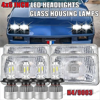 Faros LED 4x6 4 piezas H4 para Chevrolet Camaro 1982 1984 1986 1987 1988 1989 199 Foto 1 de 4