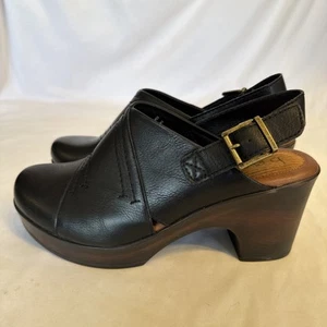BOC Women’s Sz 10 Comfort Clogs Mules NWOT  Black Buckles Padded Heel Pads - Picture 1 of 7